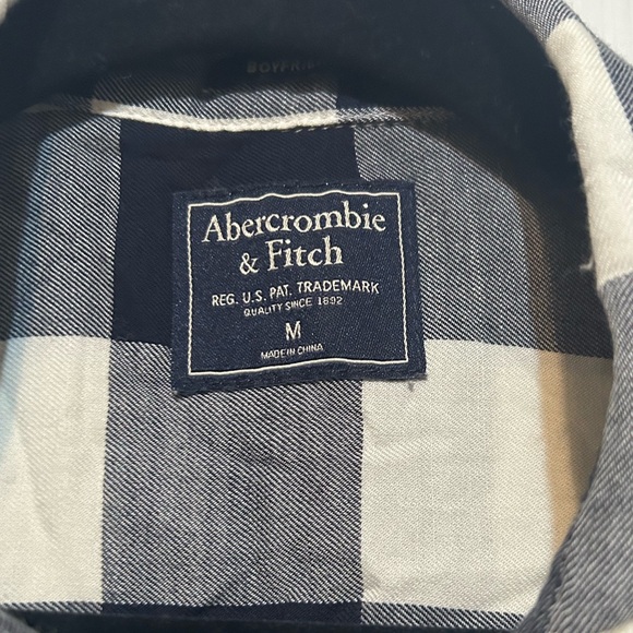 Abercrombie & Fitch Blue and White Plaid Shirt - Picture 3 of 3
